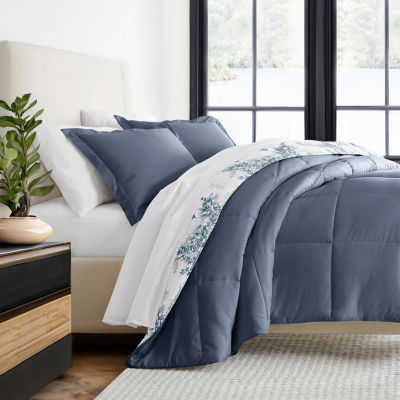 Casual Comfort Bamboo Leaves Midweight Down Alternative Comforter Set