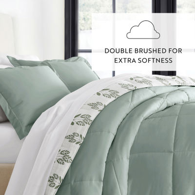 Casual Comfort Folk Leaves Midweight Down Alternative Comforter Set