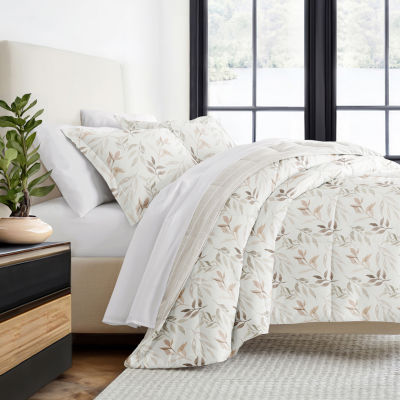 Casual Comfort Foliage Stripe Midweight Down Alternative Comforter Set