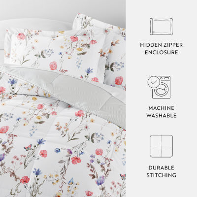 Casual Comfort Meadow Floral Midweight Down Alternative Comforter Set