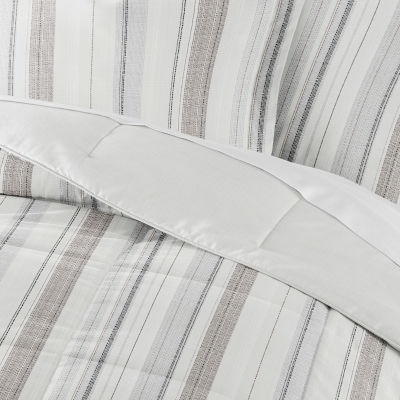 Casual Comfort Vertical Stripe Midweight Down Alternative Comforter Set