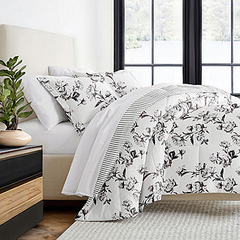 Casual Comfort Vintage Magnolia Midweight Down Alternative Comforter Set,  Color: Gray - JCPenney