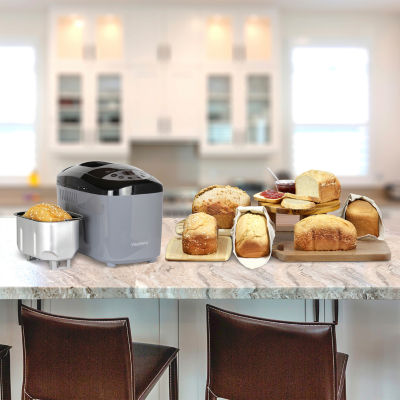 West Bend Hi-Rise Bread Maker with 12 Preset Digital Controls, in Gray