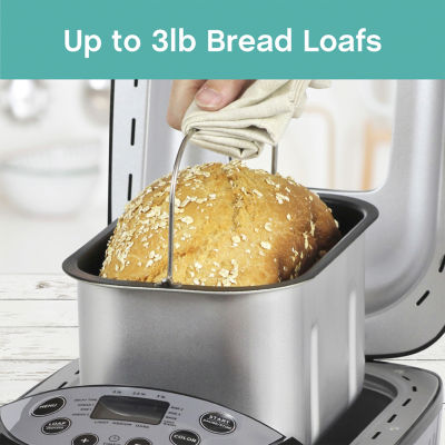 West Bend Hi-Rise Bread Maker with 12 Preset Digital Controls, in Gray