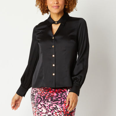 Bold Elements Womens Long Sleeve Regular Fit Button-Down Shirt