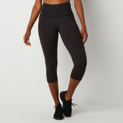 Xersion Womens High Rise Quick Dry Cropped Legging, Color: Navy