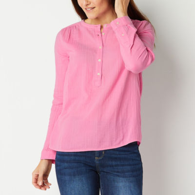 St. John's Bay Womens Long Sleeve Blouse JCPenney