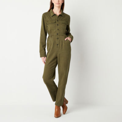 a.n.a Twill Long Sleeve Jumpsuit