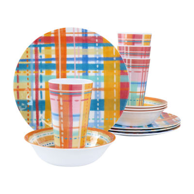 Gibson Laurie Gates California Designs Casablanca12-pc. Melamine Dinnerware Set