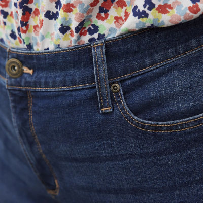 St. John's Bay Womens Plus Secretly Slender Mid Rise Straight Leg Jean