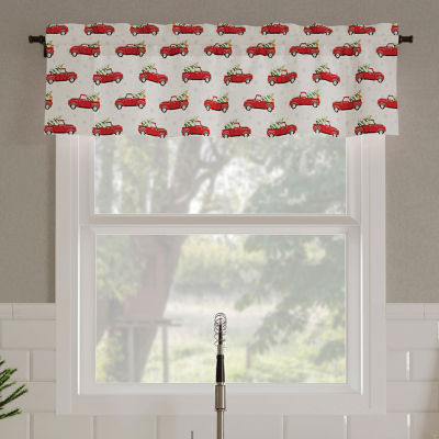 No 918 Christmas Truck Rod Pocket Tailored Valance