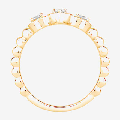 (Vs2, F) Womens 1/6 CT. T.W. Lab Grown White Diamond 14K Gold Over Silver Heart Cocktail Ring