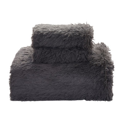 Sweet Home Collection™ 3 Piece Plush Shaggy Comforter Set Ultra Soft Luxurious Faux Fur Decorative Fluffy Crystal Velvet Bedding