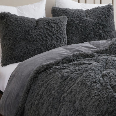 Sweet Home Collection™ 3 Piece Plush Shaggy Comforter Set Ultra Soft Luxurious Faux Fur Decorative Fluffy Crystal Velvet Bedding