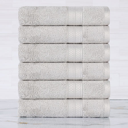 Superior Bamboo Collection | 100% Ryon From Bamboo 6-pc. Solid Hand Towel In Silver