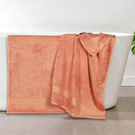 Superior Bamboo Collection | 100% Ryon From Bamboo 2-pc. Quick Dry Bath Towel In Orange