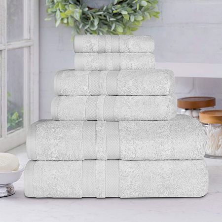 Superior Ultra Collection | 100% Cotton 6-pc. Quick Dry Solid Bath Towel Set In Silver