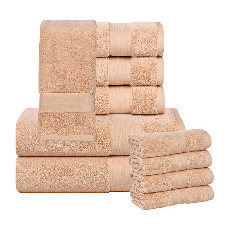 Superior Aria Collection | 100% Turkish Cotton 10-pc. Quick Dry Solid Bath Towel Set In Brown