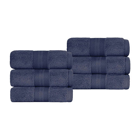 Superior Aria Collection | 100% Turkish Cotton 6-pc. Solid Hand Towel In Blue
