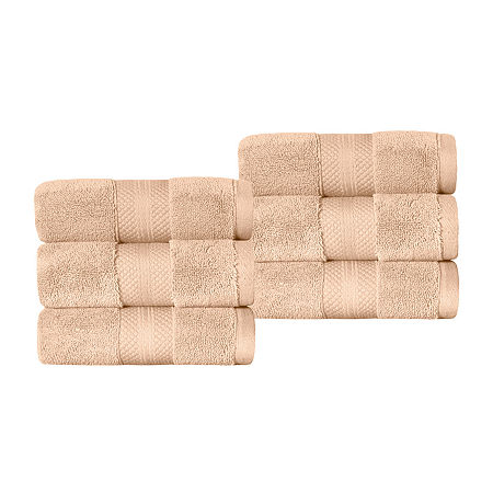 Superior Aria Collection | 100% Turkish Cotton 6-pc. Solid Hand Towel In Brown