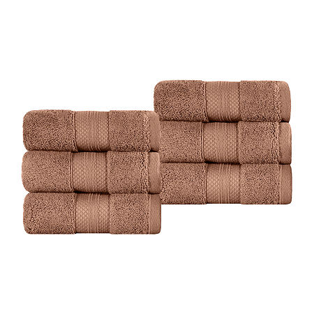Superior Aria Collection | 100% Turkish Cotton 6-pc. Solid Hand Towel In Sand
