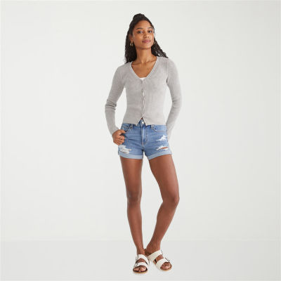 AEROPOSTALE Womens High Rise Juniors Denim Short
