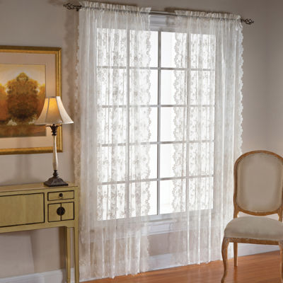 Saturday Knight Petite Fleur Rod Pocket Sheer Single Curtain Panel