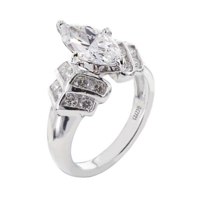 DiamonArt® Cubic Zirconia Sterling Silver Marquise Ring