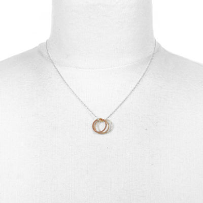 Bijoux Bar Delicates Tri Tone 16 Inch Circle Pendant Necklace