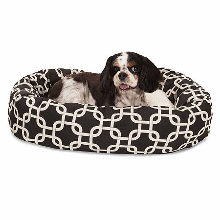 Majestic Pet Links Sherpa Bagel Pet Bed, One Size, Black