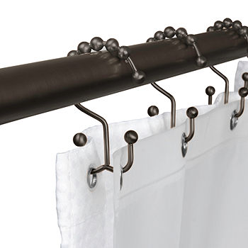Maytex Mills Double Ball Glilde Shower Curtain Hooks, One Size , Brown
