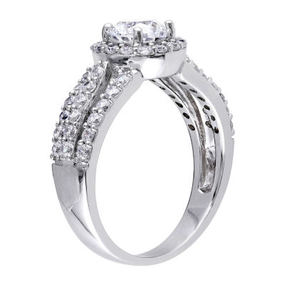 Womens CT. T.W. White Cubic Zirconia Sterling Silver Engagement Ring