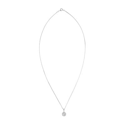 Diamond Blossom Womens /4 CT. T.W. Natural White Diamond 10K White Gold 18 Inch Pendant Necklace