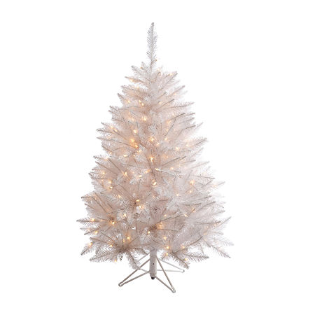 4.5' Sparkle White Spruce Artificial Christmas Tree, One Size, White