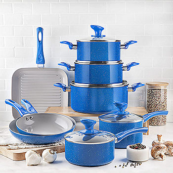 Tramontina 14 Piece Ceramic Cookware Set (Blue)
