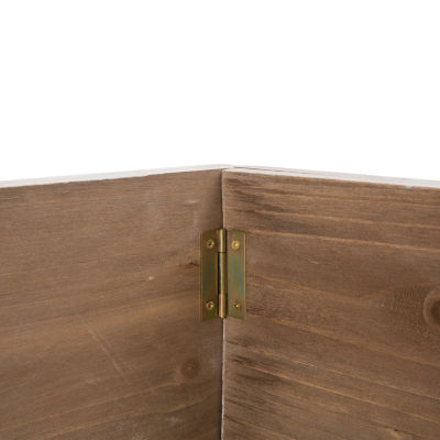 Glitzhome Washed White Wooden Christmas Tree Collar