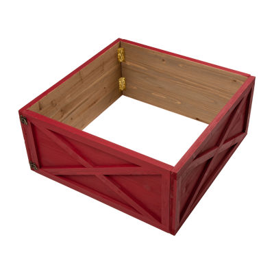 Glitzhome 26" Red Wooden Christmas Tree Collar