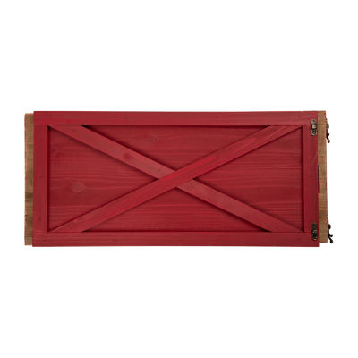 Glitzhome 26" Red Wooden Christmas Tree Collar