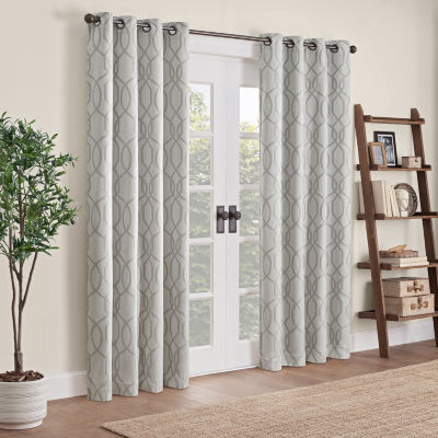 Eclipse Ambiance Lattice Draft Stopper Energy Saving 100% Blackout Grommet Top Single Curtain Panel