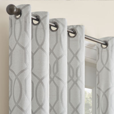 Eclipse Ambiance Lattice Draft Stopper Energy Saving 100% Blackout Grommet Top Single Curtain Panel