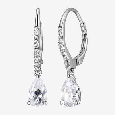 Womens 2 3/4 CT. T.W. Cubic Zirconia Sterling Silver Pear Drop Earrings