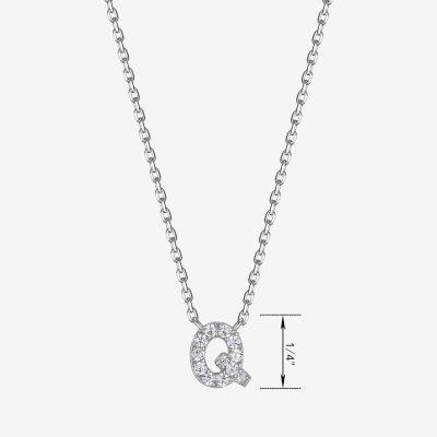 Womens 1/ CT. T.W. Cubic Zirconia Sterling Silver Round Pendant Necklace