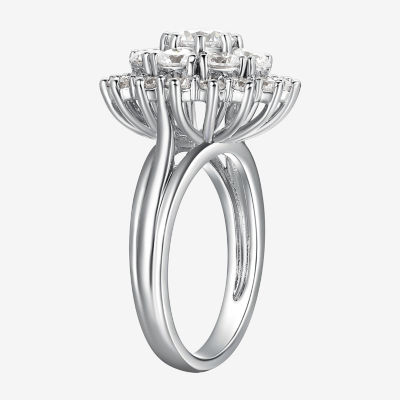 Womens 5 3/4 CT. T.W. Cubic Zirconia Sterling Silver Round Cocktail Ring