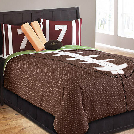 Riverbrook Home Field Goal Midweight Embroidered Comforter Set, One Size, Brown