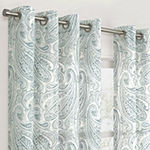 Fieldcrest Arden Soft Paisley Print Sheer Grommet Top Single Curtain Panel