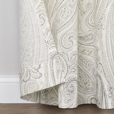 Fieldcrest Arden Soft Paisley Print Grommet Top Sheer Single Curtain Panels