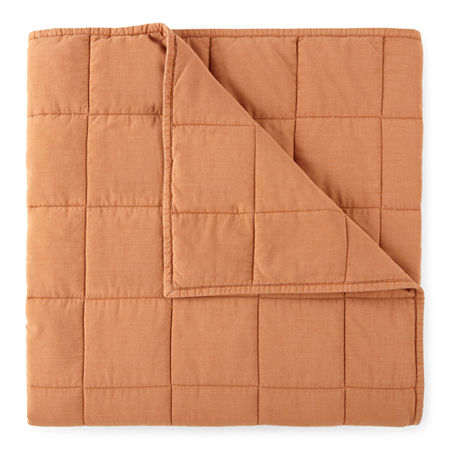 Linden Street Quilted Throw, One Size, Brown