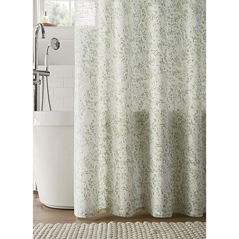 Shabby Chic Style Farmhouse Shower Curtain With Rose Floral 