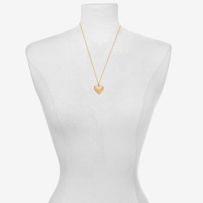 Bijoux Bar Delicates Gold Tone Womens Heart 32 Inch Pendant Necklaces