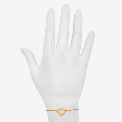 Bijoux Bar Delicates Gold Tone Womens Gold Tone Heart Bolo Bracelet